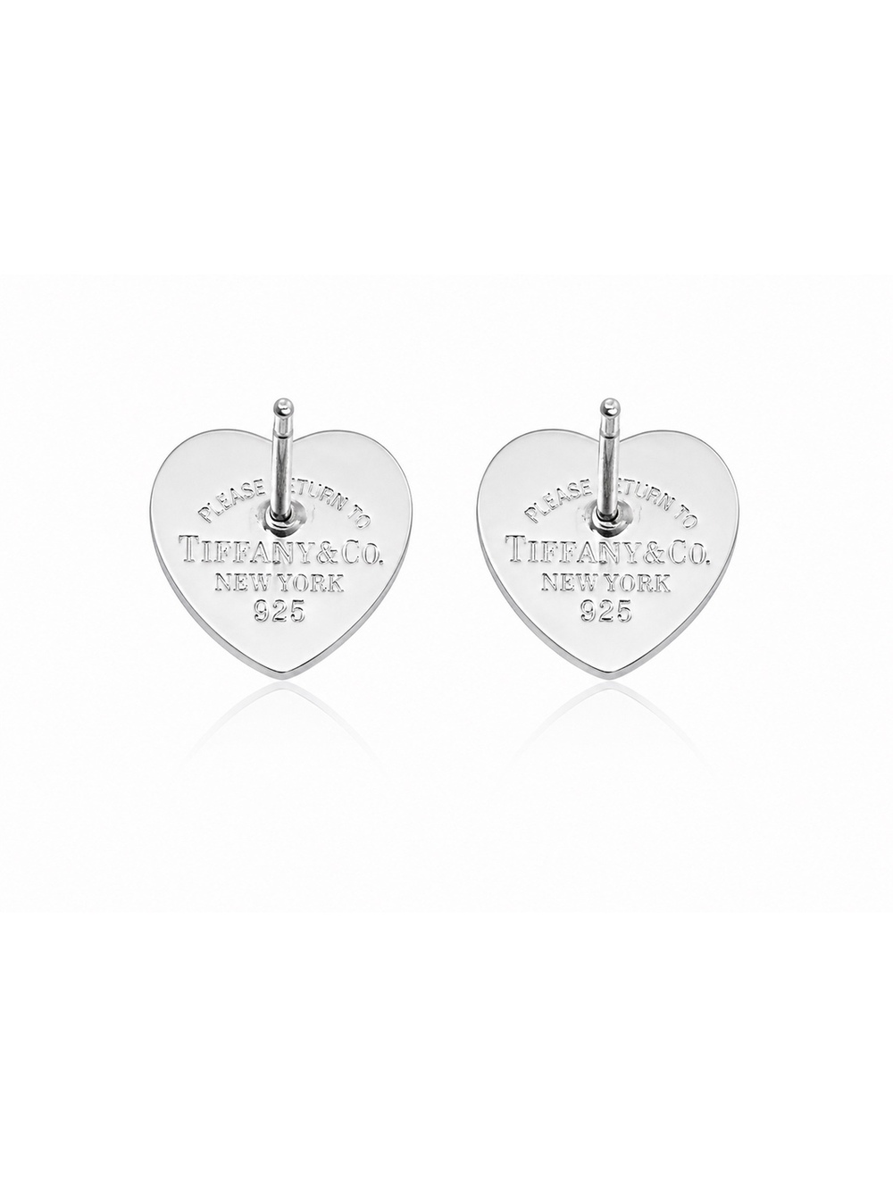 Return to Tiffany & Co. Heart Tag Stud Earrings in Sterling Silver, Mini - Picture 2 of 5